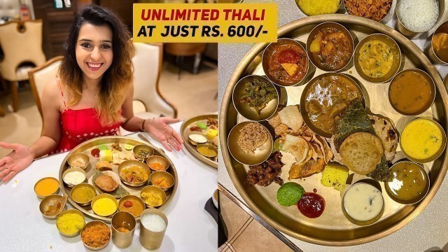 'Unlimited Thali With More Than 25 Food Items - Gujarati and Rajasthani Food | Maharaja Bhog Thali'