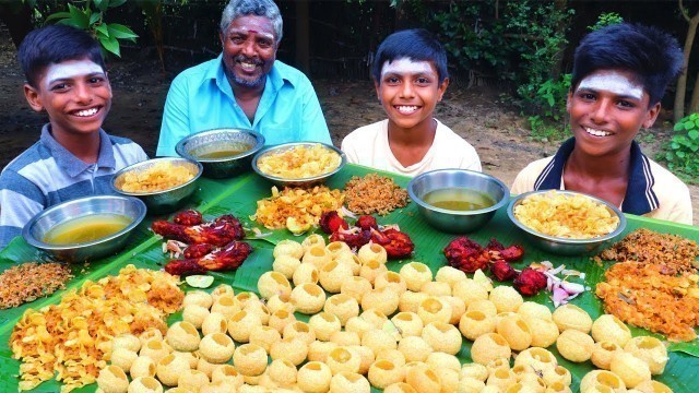 '5 STREET FOOD ITEMS EATING | INDIAN STREET FOOD EATING | ROAD SIDE FOODS | VILLAGE BOYS EATING'