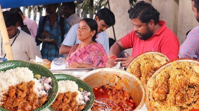 'Hard Working Lady Selling Roadside Unlimited Meals | Indian Street food Items | Telugu Adda'