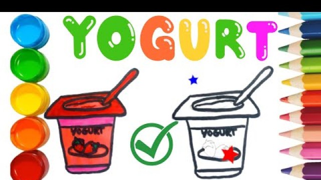 'How to draw letter Y and Yogurt for kids? //Çocuklar için Y harfi ve Yoğurt nasıl çizilir?'