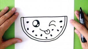 'HOW TO DRAW A CUTE WATERMELON - SUPER EASY - BY RIZZO CHRIS'