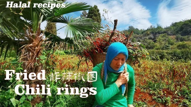 'Fried chili rings halal|Muslim Chinese Food | BEST Chinese halal food recipes【炸辣椒圈】'