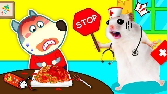 'Oh no, Wolf, Don\'t Eat Too Spicy - Doctor Hamster rescue Wolf from spicy food'