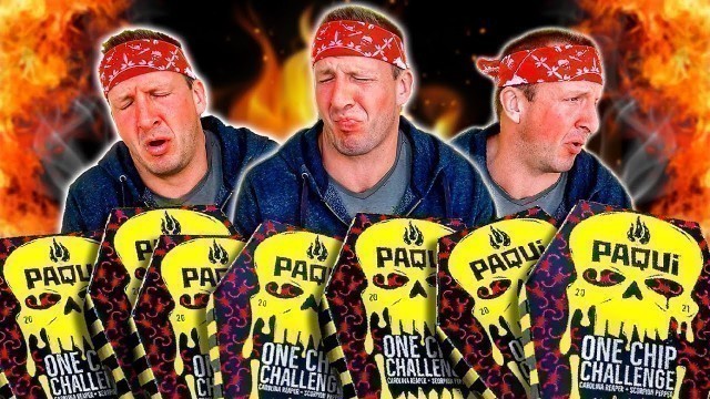 'Eating SEVEN Spiciest Chips in the WORLD!! Mega Paqui Challenge!!'