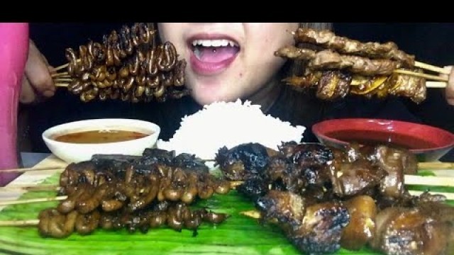 'ASMR | ihaw-ihaw (lSAW, TENGA BABOY, ULO MANOK, BALUNBALUNAN, DUGO, PORK BARBECUE) | Mukbang'