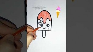 'HOW TO DRAW CUTE ICE CREAM FOR KIDS STEP BY STEP,#icecream#yummyicecre#tastyicecream#drawingicecream'