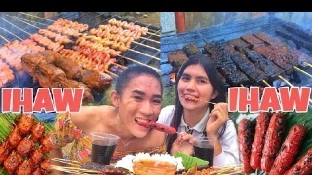 'IHAW IHAW MUKBANG | FILIPINO STREET FOOD | Chicken Hotdog Ulo Dugo.'