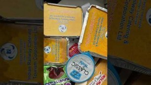 'Food in New Delhi Varanasi Vande Bharat Express #food #tea #dessert #train #shorts #tasty #onthego'