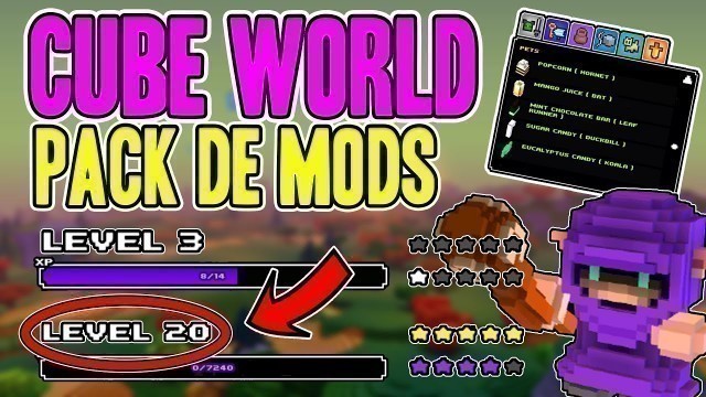 'CUBE WORLD: PACK DE MODS | Sistema de experiencia, barra de lvl, mejores biomas, mejor progresión...'