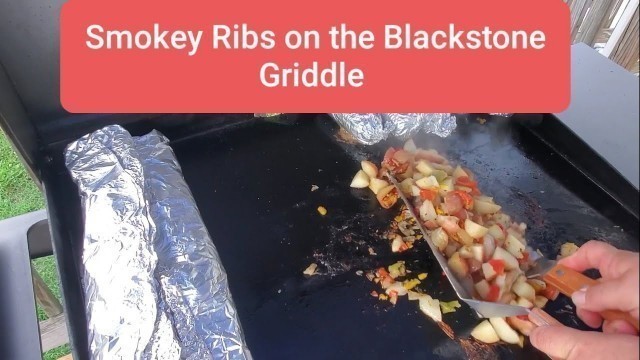 'Blackstone Griddle Smokey Ribs Bacon Cheesey Potatoes with smoke flavor & Corn on the Cob Recipes'