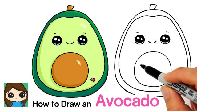 'How to Draw an Avocado Fruit 