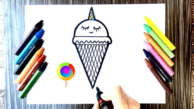 'Ice Cream Drawing Cute And Easy | How To Draw Cute Things Easy Food | Draw Cute Things Ice Cream'