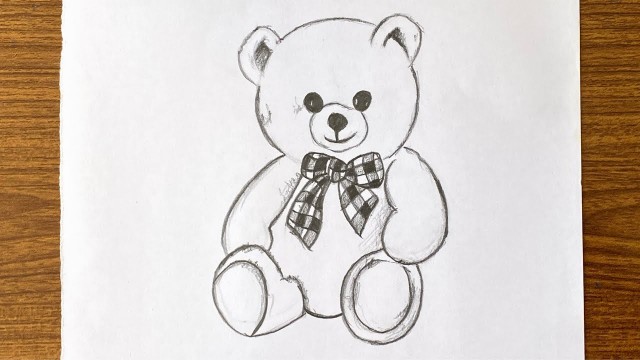 'How to draw a cute teddy bear step by step easy // How to draw a bear step by step video'