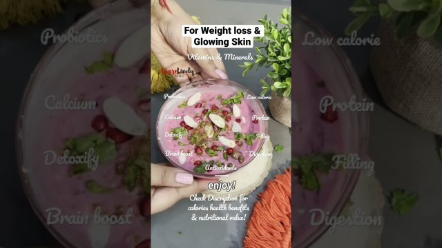 'Recipe for Weight loss & Glowing Skin | Healthy Raita #diet #vegetarian #weightloss #glowingskin'