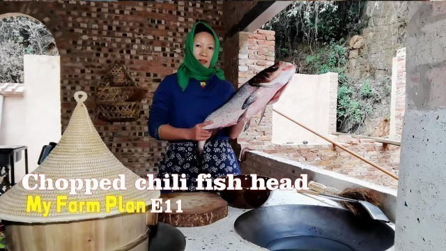 'Chopped chili fish head|Muslim Chinese Food | BEST Chinese halal food recipes|12斤胖头鱼两吃：鱼头剁椒蒸鱼肉鱼骨炖汤'