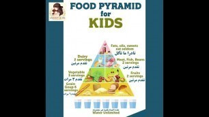 'Food pyramid for kids الهرم الغذائي للاطفال'