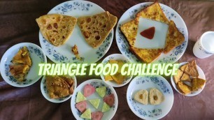 'TRIANGLE- SHAPED FOOD EATING CHALLENDE  ||TC VIBES'