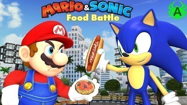 'Mario VS Sonic Funny Animation: Food Battle - Nintendo'