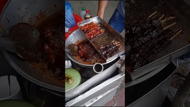 'BEEF LUNGS & TENDON ON STICK PHILIPPINES STREET FOOD | Bopis & Litid   #Streetfood #Shorts'