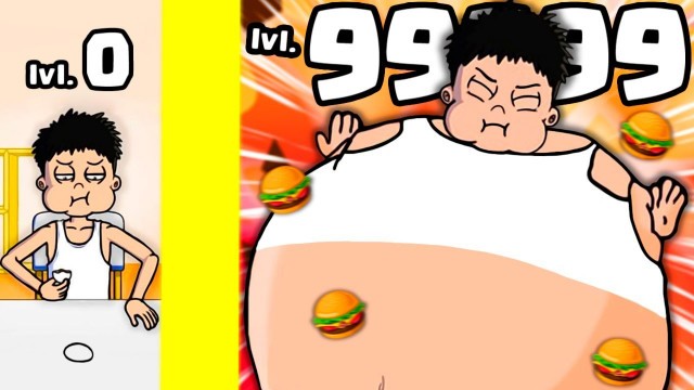 'Eu comi MUITA COMIDA com dinheiro infinito → Food Fighter Clicker ( 먹방 키우기 ) 