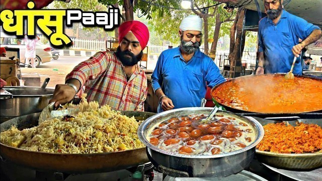 'A1 पाजी ka धांसू पुलाओ, Gulab जामुन, Desi ghee गजरेला in Ludhiana। Street food India'