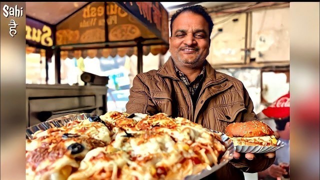 'Ludhiana\'s Double Cheese Pizza | Cheesiest Pizza Burger | Street Food India'