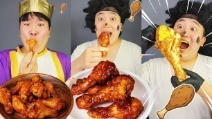 'Small Medium Big Fried chicken Food Eating Challenge ASMR Mukbang | How to cook fried chicken?'