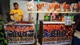 'CHEAPEST FILIPINO STREET FOOD IN BORACAY! Chori Burger, BBQ Isaw! Best Filipino Food in Philippines'