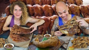 'INSANE Street Food in Quezon City Philippines - CRISPY PATA & ULO PIG HEAD+ FILIPINO FOOD IN MANILA'