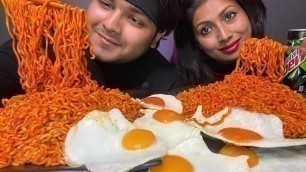 'EXTREME SPICY NOODLE CHALLENGE WITH MOM | 2x SPICY NOODLES EATING CHALLENGE | EATING SHOW | MUKBANG'