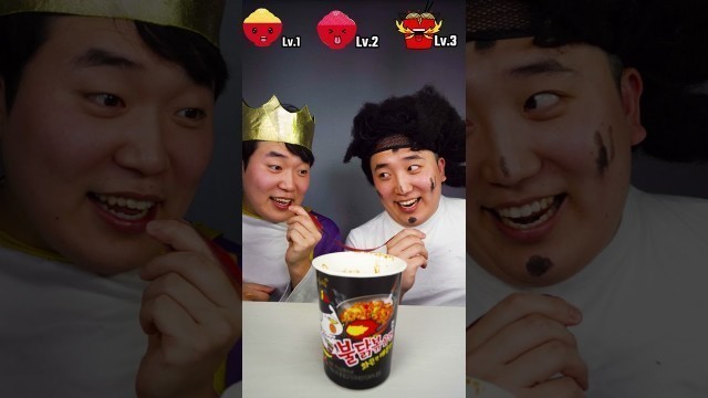 'Spicy Noodle Emoji Food Eating Challenge  | Ghost Pepper Ramen Mukbang ASMR #shorts'