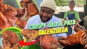 'FOREIGNER Eating FILIPINO FOOD FOR THE FIRST TIME| CRISPY ULO & CRISPY PATA cut with a PLASTIC SPOON'