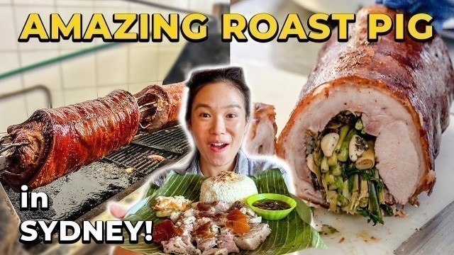 'Tasty Philippines Cebu Lechon (Roast Pig) in Sydney! Filipino Food in Australia (Crispy Pork Belly)'