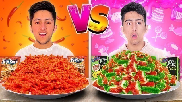 'SPICY VS SWEET FOOD EATING CHALLENGE 