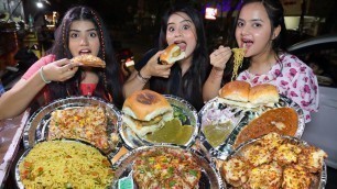 'Maggi, Vada Pav, Pizza, Burger, Sandwich, Pav Bhaji, Garlic Bread Eating Challenge | Food Challenge'