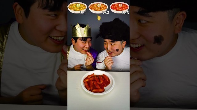 'Spicy Emoji Food Eating Challenge | Spicy Rice Cake, tteokbokki Mukbang #shorts'