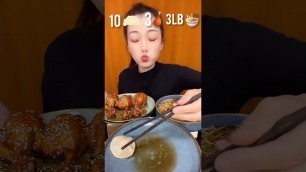 'Fast Eating Challenge ( 10 momo, 3 chicken lollipop, 3lb ramen ) | #asmr #food #shorts'