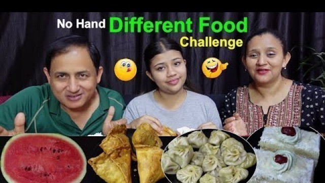 'NO HAND DIFFERENT FOOD EATING CHALLENGE @BudaBudiVlogs'