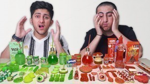 'Red Vs Green Food Eating Challenge 