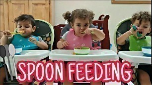 'UPDATE on Triplets spoon feeding | 2 1/2 year old toddlers | Trillizos'