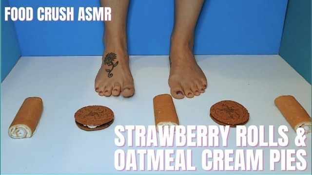 'Strawberry Rolls & Oatmeal Cream Pies - Food Crushing/ASMR'