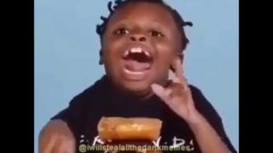 'Kid Laughing at Food Distorted Voice Meme'