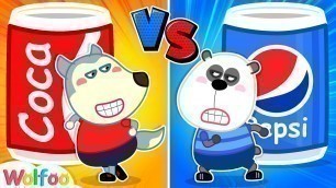 'Red vs Blue Food Challenge with Wolfoo - Learn Colors for Kids | Wolfoo Channel kids cartoon'