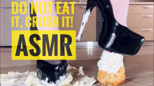 'ASMR.Sweetie, don\'t eat the cake, crush the cake! Food crushing with boots and high heels.No talking'