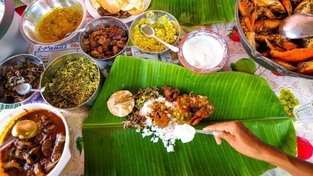 'Sri Lankan Tamil Food - BANANA LEAF MEAL and Lagoon Crabs in Trincomalee, Sri Lanka'