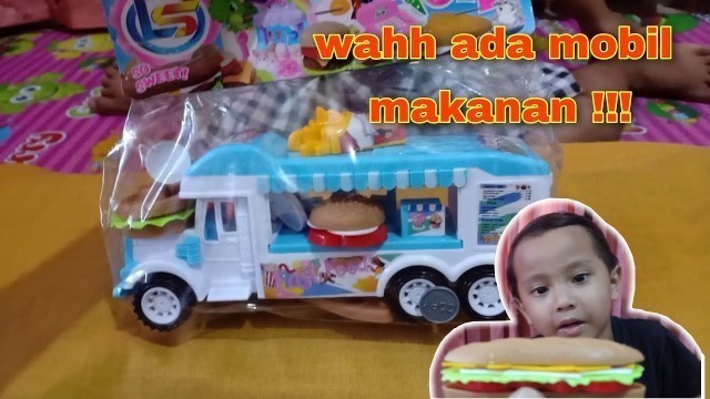 'unboxing mainan mobil street food/ mobil makanan /banyak miniatur makanan'