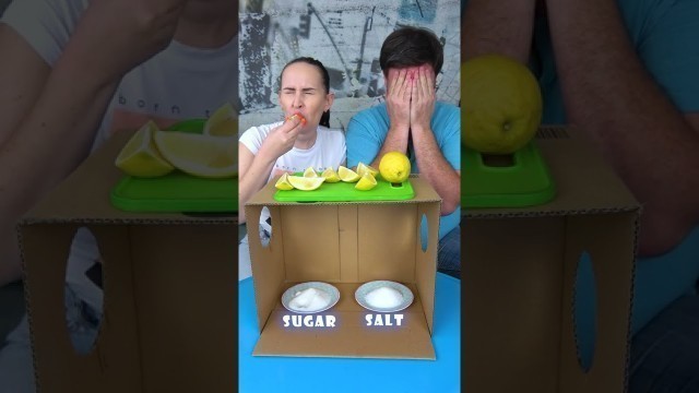 'She hates lemons #shorts Tiktok Food Challenge by Tiktoriki'