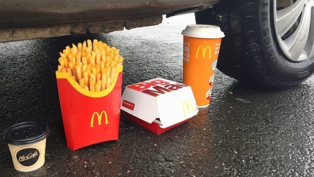 'Crushing Crunchy & Soft Things by Car! EXPERIMENT: CAR VS EVERYDAY FOOD'