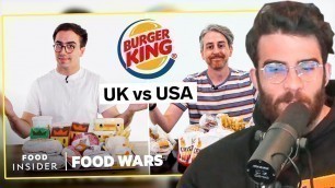 'HasanAbi Reacts to US vs UK Burger King | Food Wars'