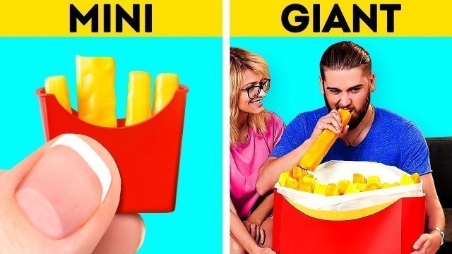 'MINI VS. GIANT FOOD || Jaw-Dropping Food Recipes You\'ll Want To Try || Fast Food And Dessert Ideas'